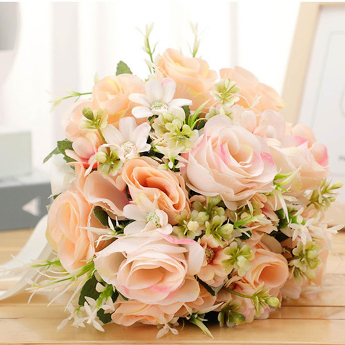 De Novia Estilo Vintage Toss Bouquet Flores Artificiales