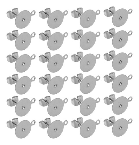 200 Juegos De Pendientes Con Almohadilla Plana Y Dorsos En F