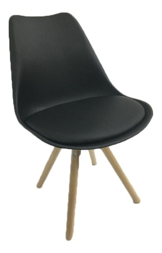 Imagen 6 de 6 de Silla Tulip Pata Redonda Negra