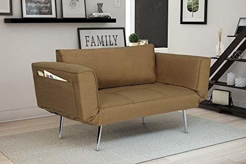 Sofa Cama De Futon Premium Con Tejido De Sarga De Lino Patas