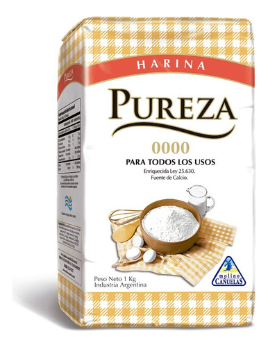 Pack X 3 Unid Harina 0000 1 Kg Pureza Harinas De Pro