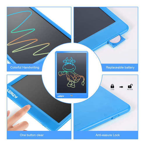 Tableta De Escritura Lcd En Color Eruw De 10 Pulgadas Con Bl