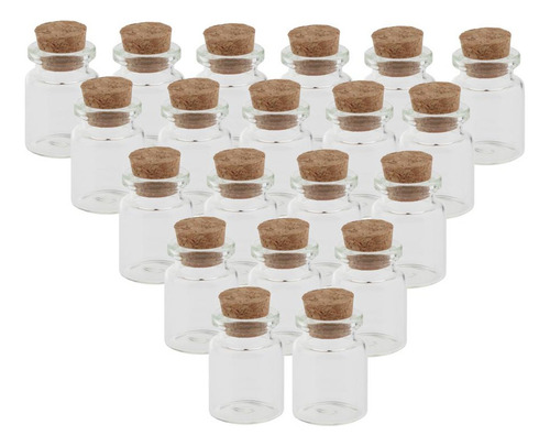 Lz 20 Mini Frascos De Vidrio (con Tapones)