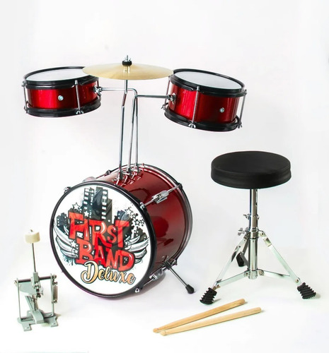 Imagen 2 de 6 de Bateria Musical Infantil Instrumento First Band Deluxe Metal
