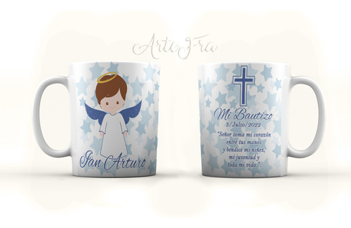 12 Tazas Personalizadas Para Bautizo