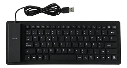 Teclado En Español Plegable Con Cable Usb A Prueba De Agua
