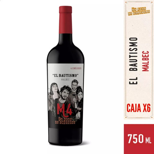 Vino El Bautismo Malbec X6 Botellas 