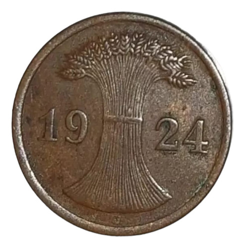 Moneda De 2 Pfenning Deutches Reich 1924