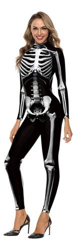 Mono De Esqueleto Adulto Para Mujer De Halloween, Traje Zentai Zombi