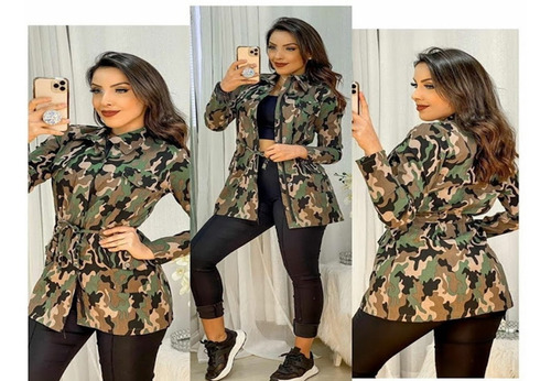 jaqueta parka feminina militar