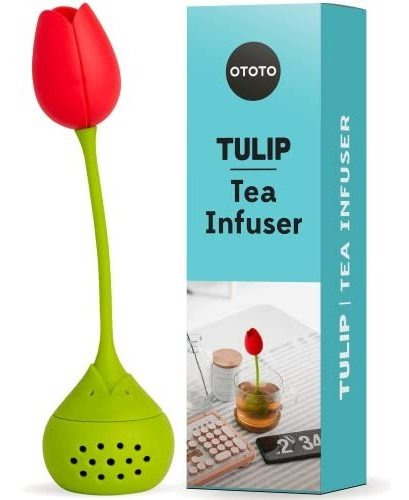 Infusor De Te Con Forma De Tulipan De Silicona Color Verde