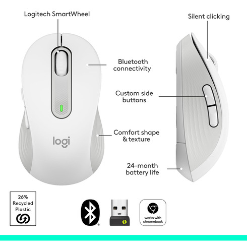 Mouse Inalámbrico Logitech Signature M650 L Para Manos Grand