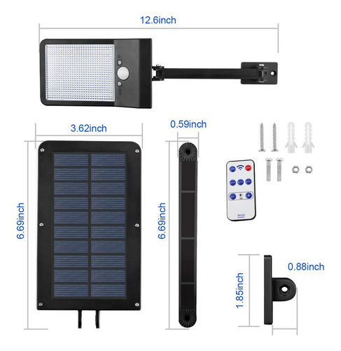 2 Unidades De Luminaria Solar Para Pared Y Noche, Sensor De