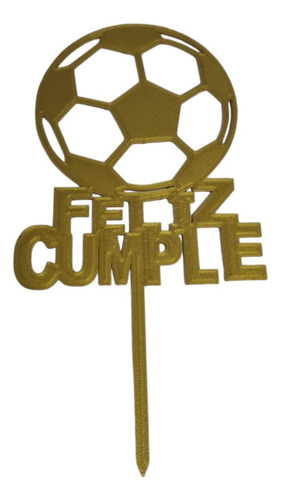 Topper 3d Caketopper Feliz Cumple Futbol Fiestas Cumpleaños