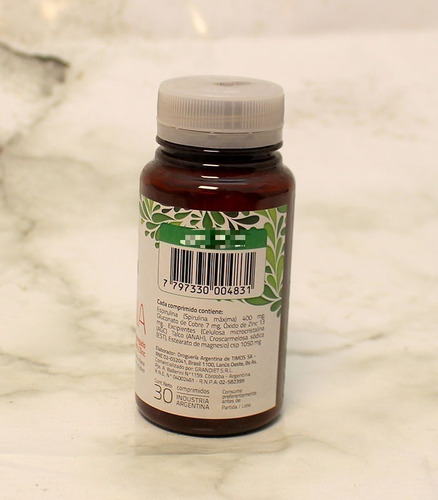 Imagen 3 de 4 de Spirulina Aminoácidos Proteína Saciedad Anemia X 60 Comp