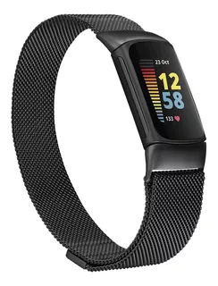 Malla Metalica Para Fitbit Charge 5 Negra