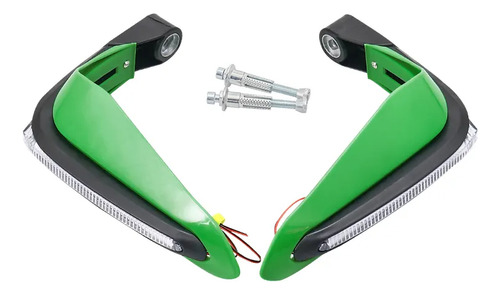 Cubre Puños Moto Protector Manos Con Led Universales Verde Luz Blanca Izquierdo/derecho