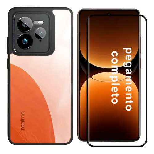 Funda Militar Para Realme GT 7/7T 5G Con Anillo 360° + 2 Cristales Templados - Cubierta Deslizante Cámara, Antigolpes