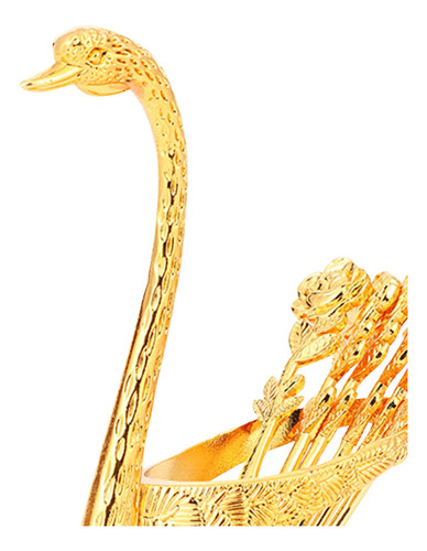 Soporte De Base De Cisne Decorativo Con 6 Cucharas De Café