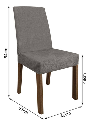 Kit De 2 Sillas De Comedor 4255 Madesa Marrón/Plata
