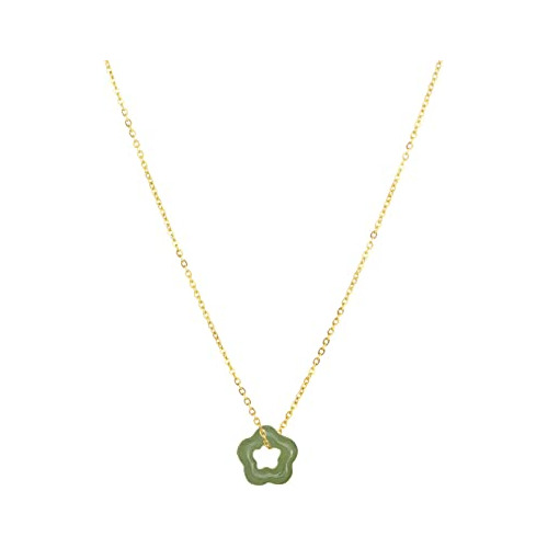 Collar De Piedra De Cristal De Jade Verde Natural Para Mujer