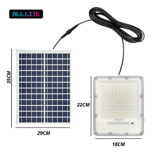 Reflector Solar Exterior Led Luz Fria 100w 100 Leds Ip65 Carcasa Plateado Luz Blanco Frío