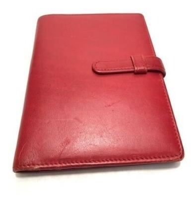 Porta Pasaporte Coach Rojo Piel Vintage Velcro