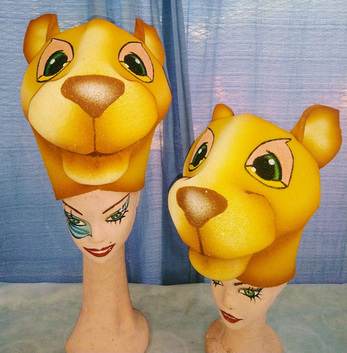 Gorro De Nala Niña Rey León En Goma Espuma Para Disfraz Caqui