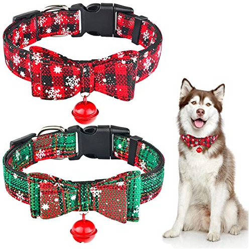 Collar De Perro De Navidad Lazo Perros, Patrón De Cuad...