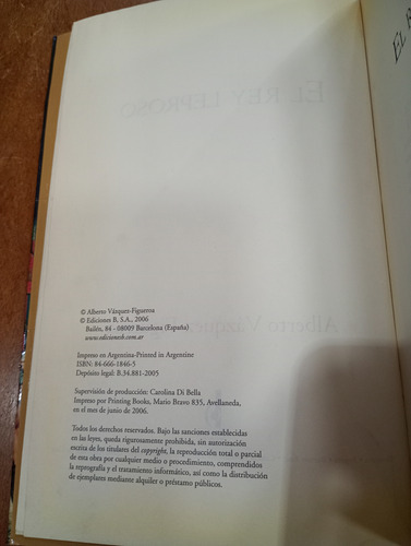 El Rey Leproso Alberto Vázquez Figueroa Ediciones B 2006 (Usado)