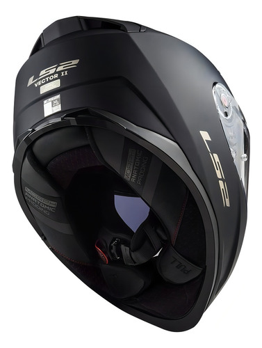 Capacete fechado Ls2 Vector Il Solid 2 Capacete preto fosco tamanho L