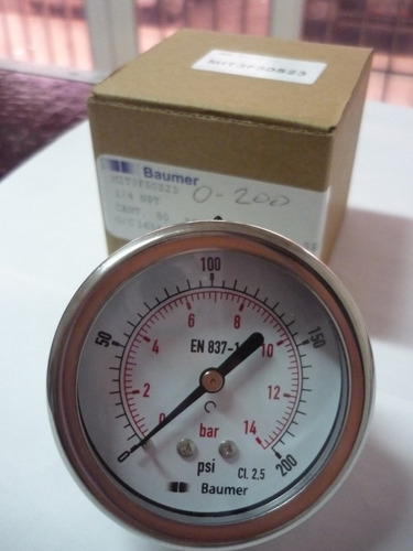 Imagen 2 de 2 de Manometro De 0-200 Psi, C/t 1/4 Npt ,dial 2,1/2 16$