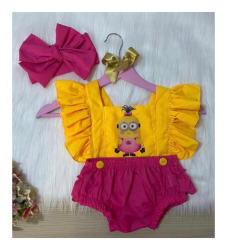 Asoleador Body Y Balaca Para Bebe Niña De Minion Gallinita