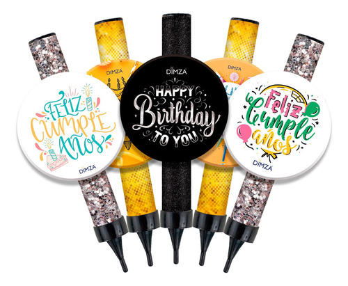 50 Vela Magica Botón Happy Birthday 12.5cm Chispa Fría25seg