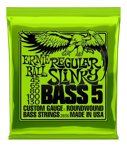Ernie Ball 5 Cuerdas Para Bajo Regular Slinky 45-130 Eb2836