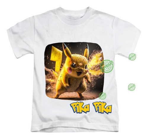 Camiseta Para Niño Estampada Pikachu T2-4-6-8-10-12-14-16 #5