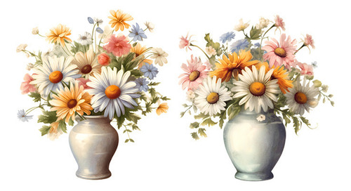 Decoración Del Hogar: Flores Frescas Y En Florero, Margarita
