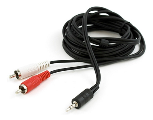 5 Piezas Cable De Audio Auxiliar 3.5 Mm A 2 Rca 1.8 Metros