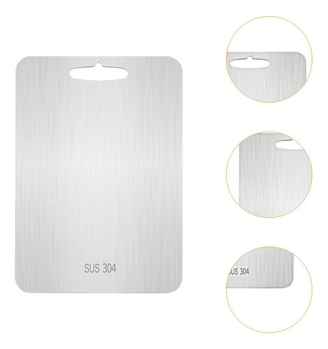 Qg1 Tabla De Cortar De Acero Inoxidable Con Mango, Tabla