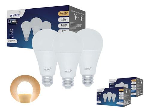 Foco Led Bombilla Lampara 18w Blanco Calido Kit 150 Focos Blanco Cálido