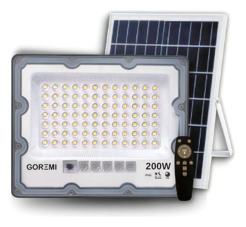 GRM Refletor Solar A Prova D'agua 200w Luz Branca 6500k Cor da carcaça Preto Cor da luz Branco-frio