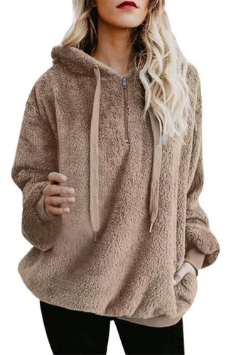 Women Coat Hoodie Winter Warm Wool Zipper P