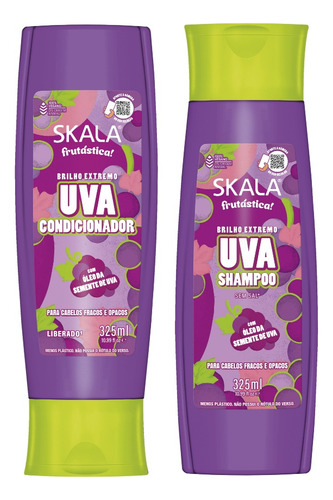 Kit Shampoo + Acondicionador Frutástica Uva X325 Ml Skala