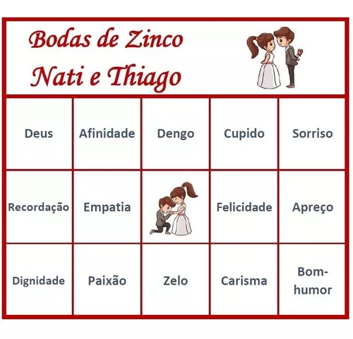 104 Cartelas Bingo Chá Cozinha Casal Personalizado