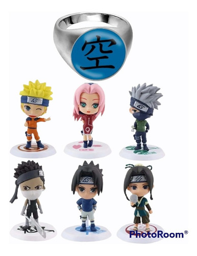 Figuras Naruto Set Figuras X 6 Anime Obsequio Anillo Akaski
