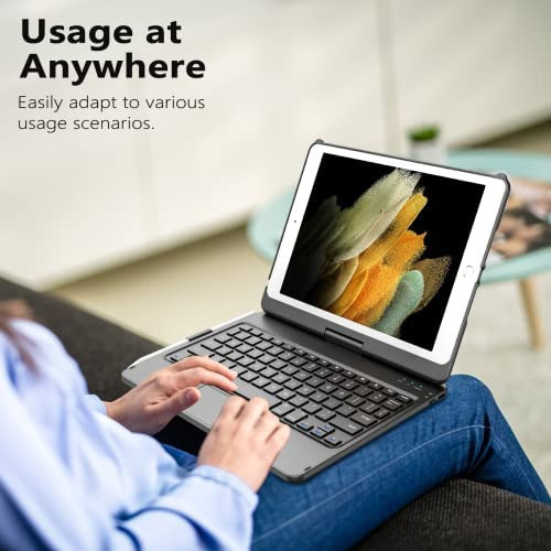 Capa De Teclado Tqq / Para iPad 10.2 / 360° /preta