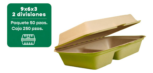 Contenedor Wecare Rectangular 2 Divisiones- 200 Piezas