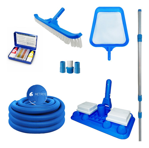 Kit Limpeza Piscina Com Aspirador Esfera 6 Mts Mangueira