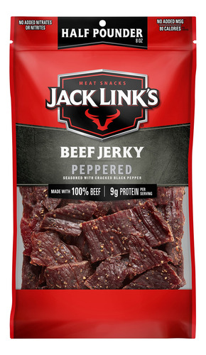 Jack Link's Bolsa De Carne Crujiente, Con Pimienta,  Libra,