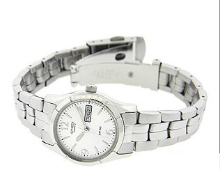 Imagen 3 de 5 de Reloj Citizen Dama Eq0540-57a Acero Wr50 Agente Oficial Jr